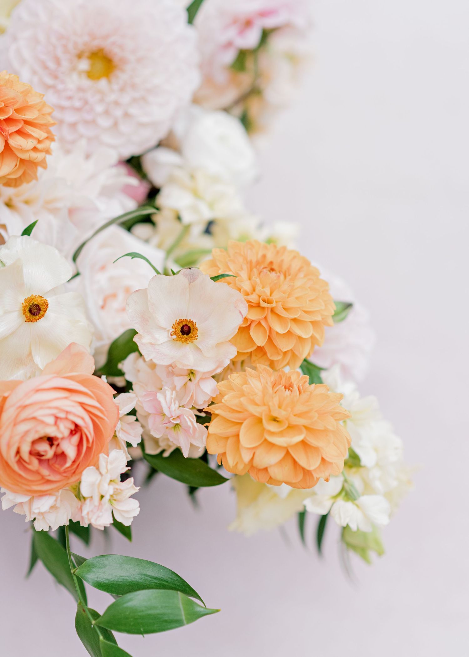 pink and orange wedding bouquet flowers