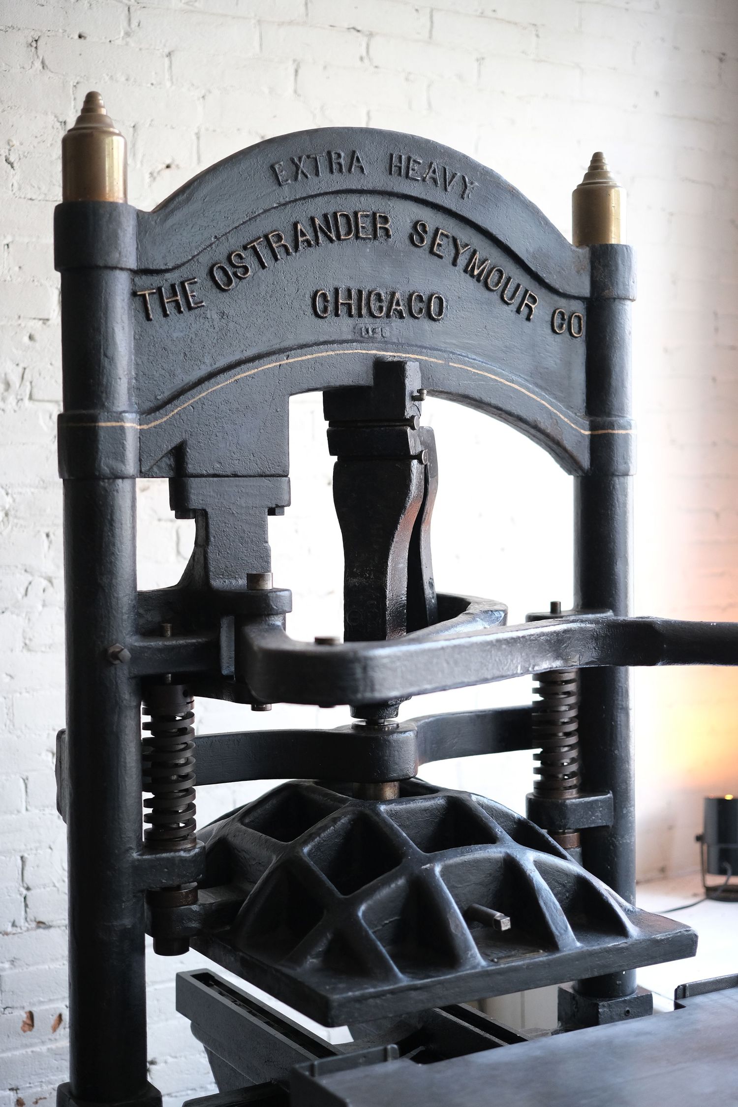 Machinery inside a printing press shop