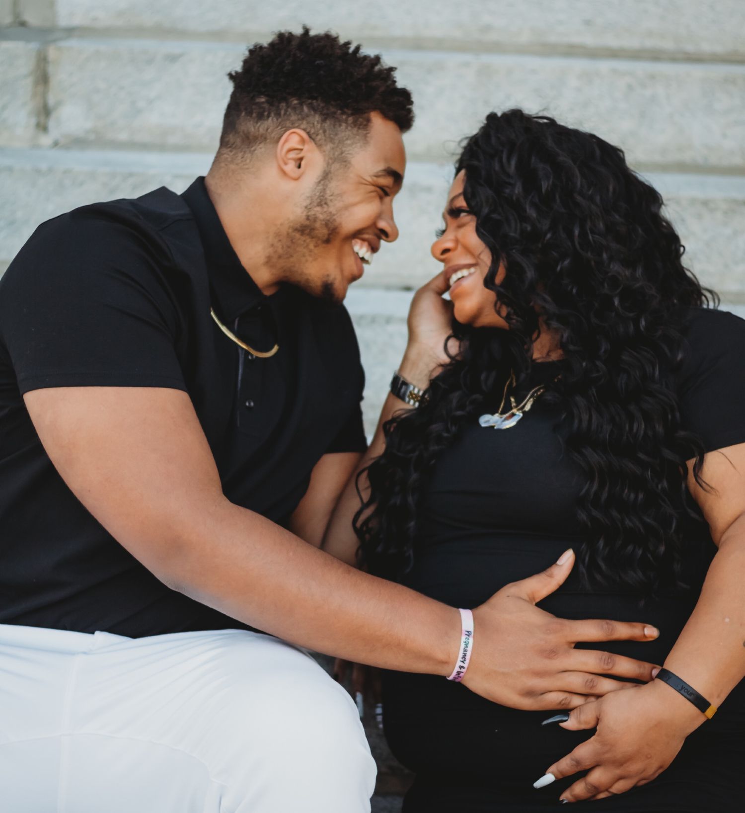 Beautiful pregnancy announcement in downtown New Haven, CT