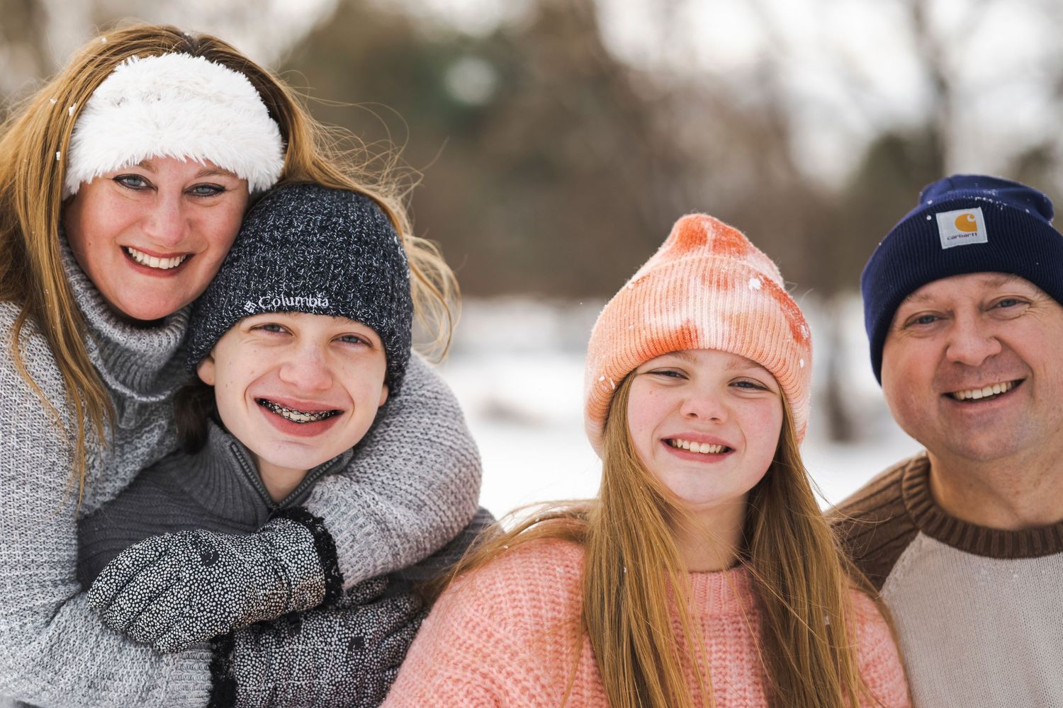 winter snow family love portraits photo