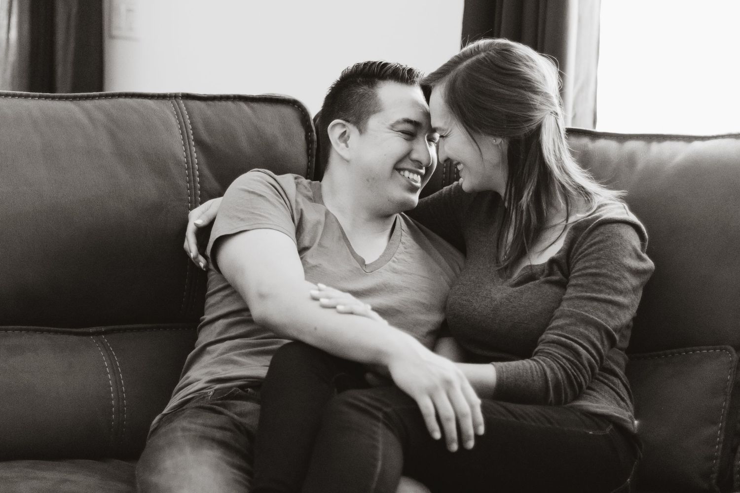 Couples photography in black and white portrait with Kayla Renai Photography