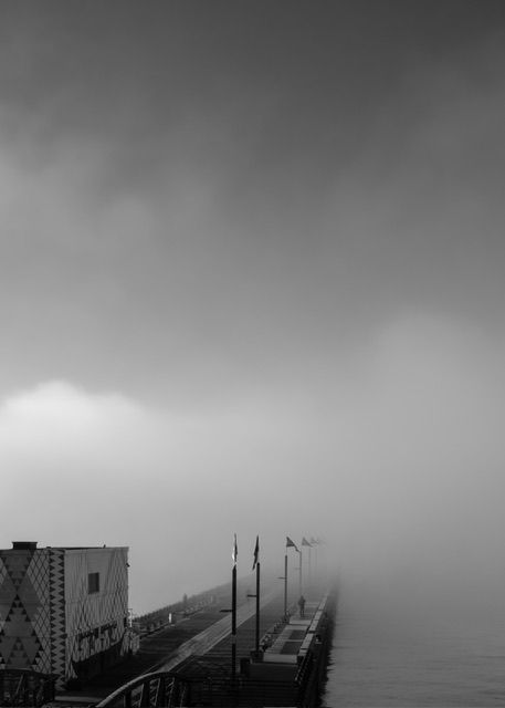 Black and white misty atmospheric landscape photography, North Vancouver photographer