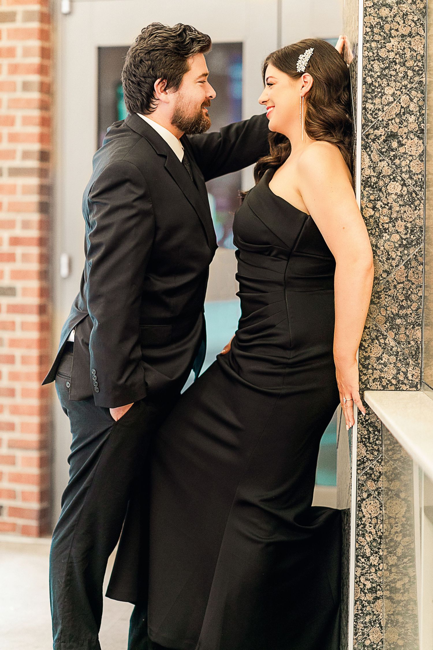Classy engagement session by Knoxville Wedding photographers at Downtown TN