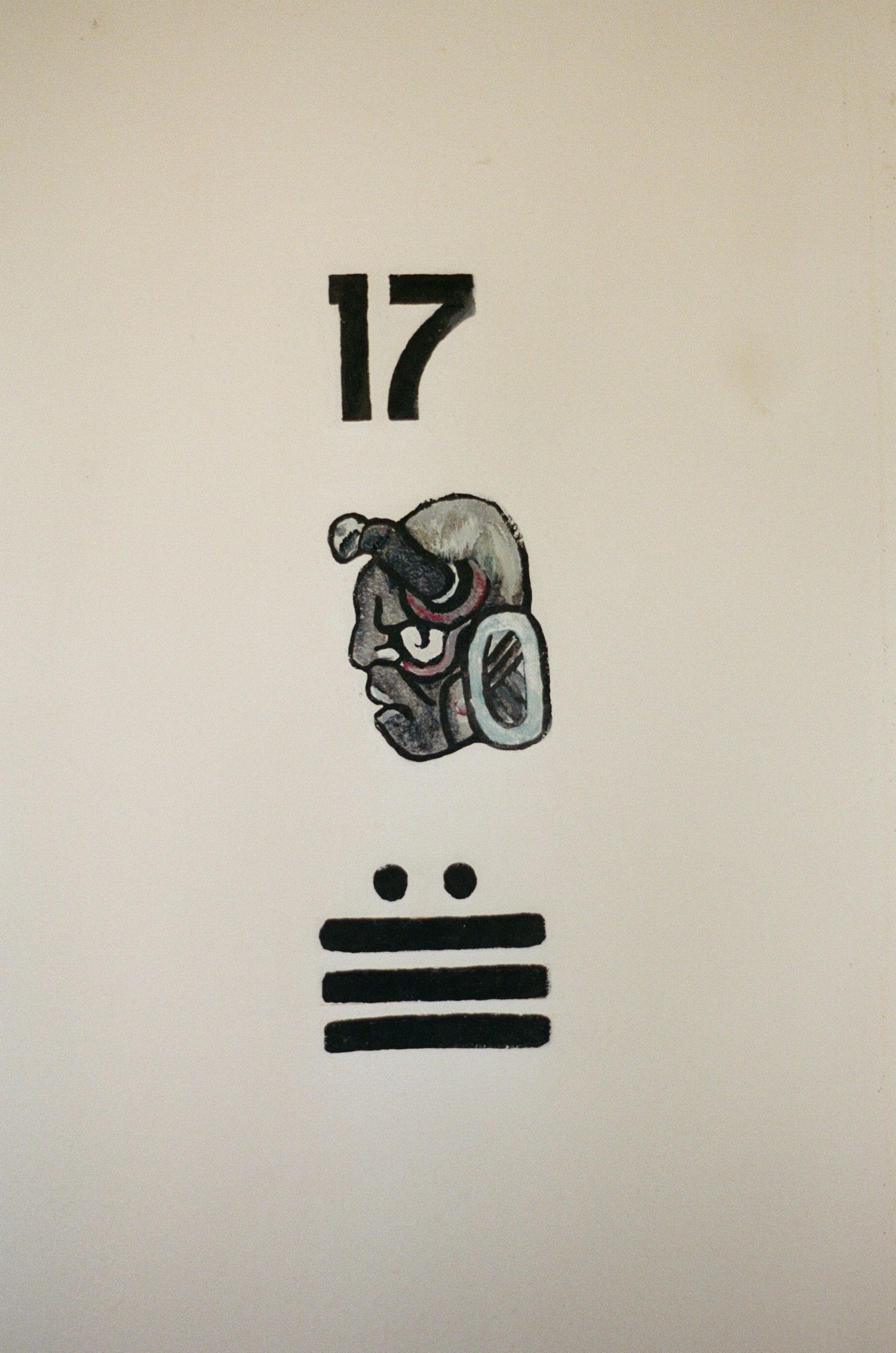 Hand-drawn animation frames showing a simple character's facial expressions in black ink.