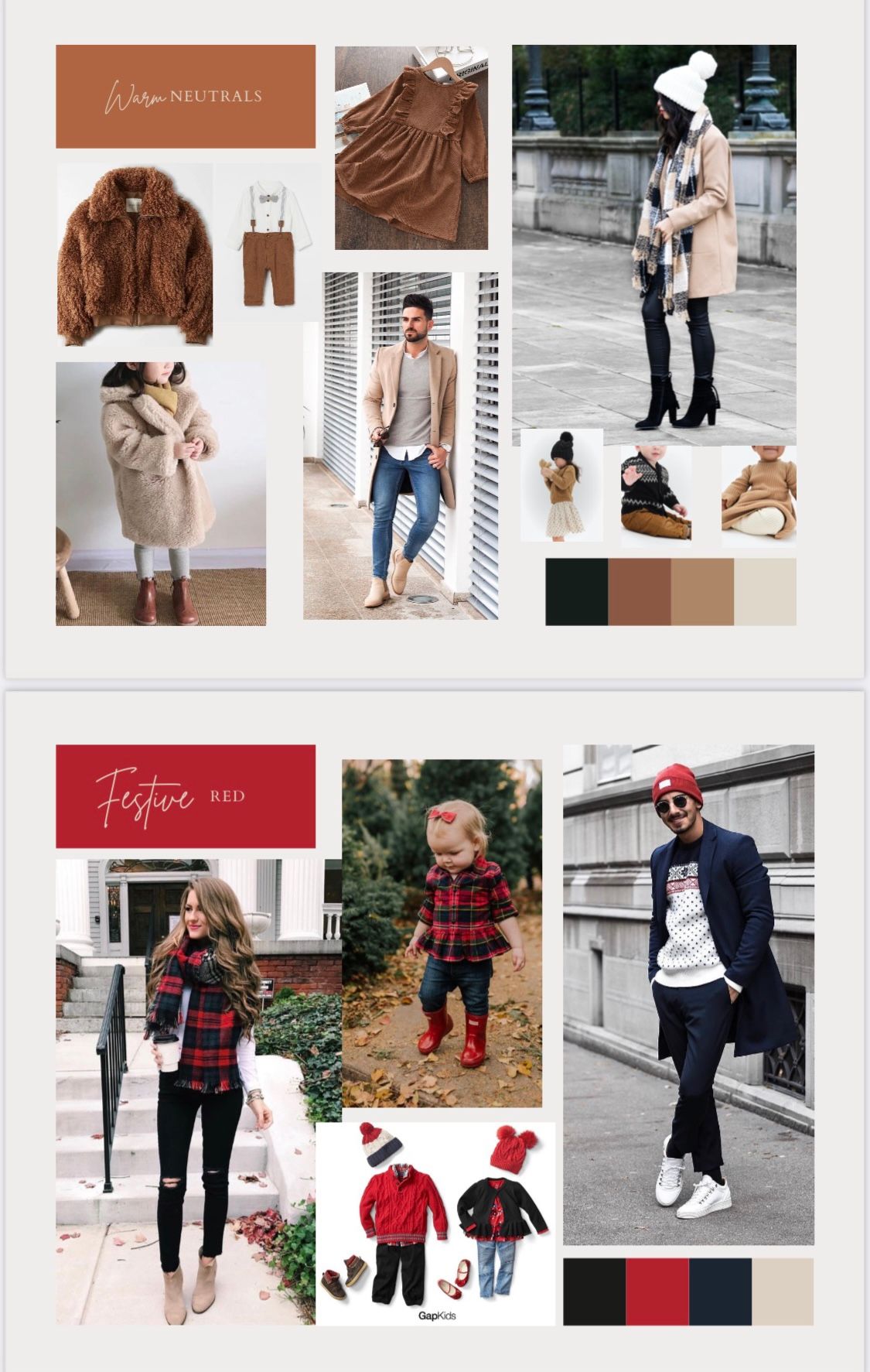 Love & Sunshine Photography: Christmas Mini Session/Winter family photo mood boards