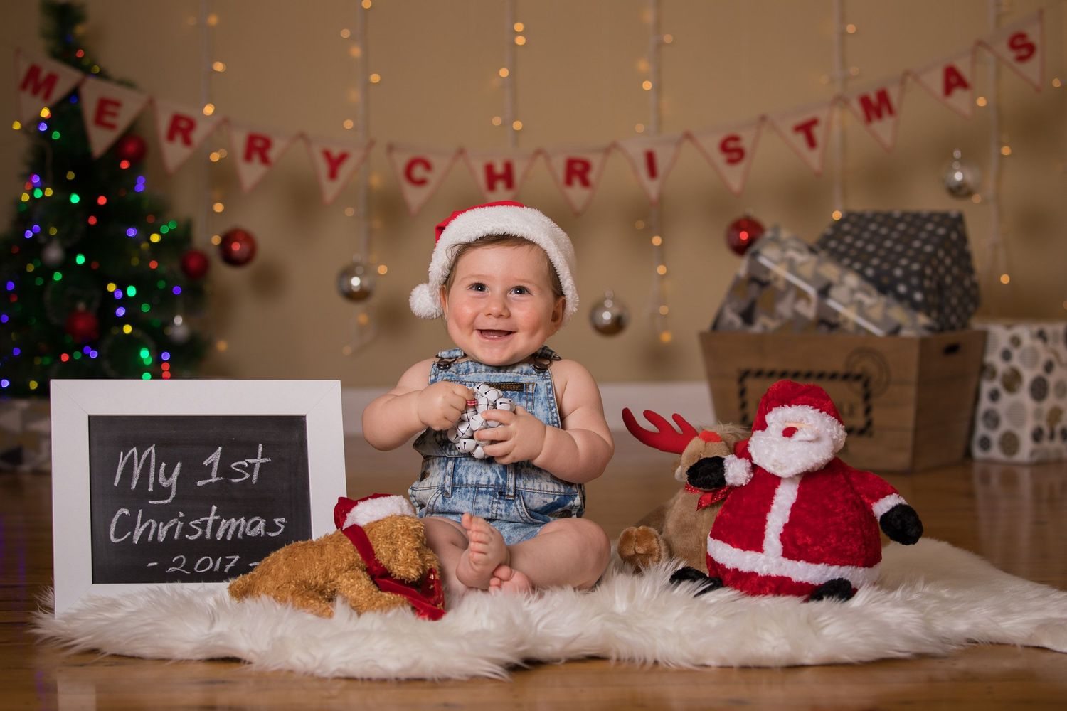 My first Christmas baby boy in denim