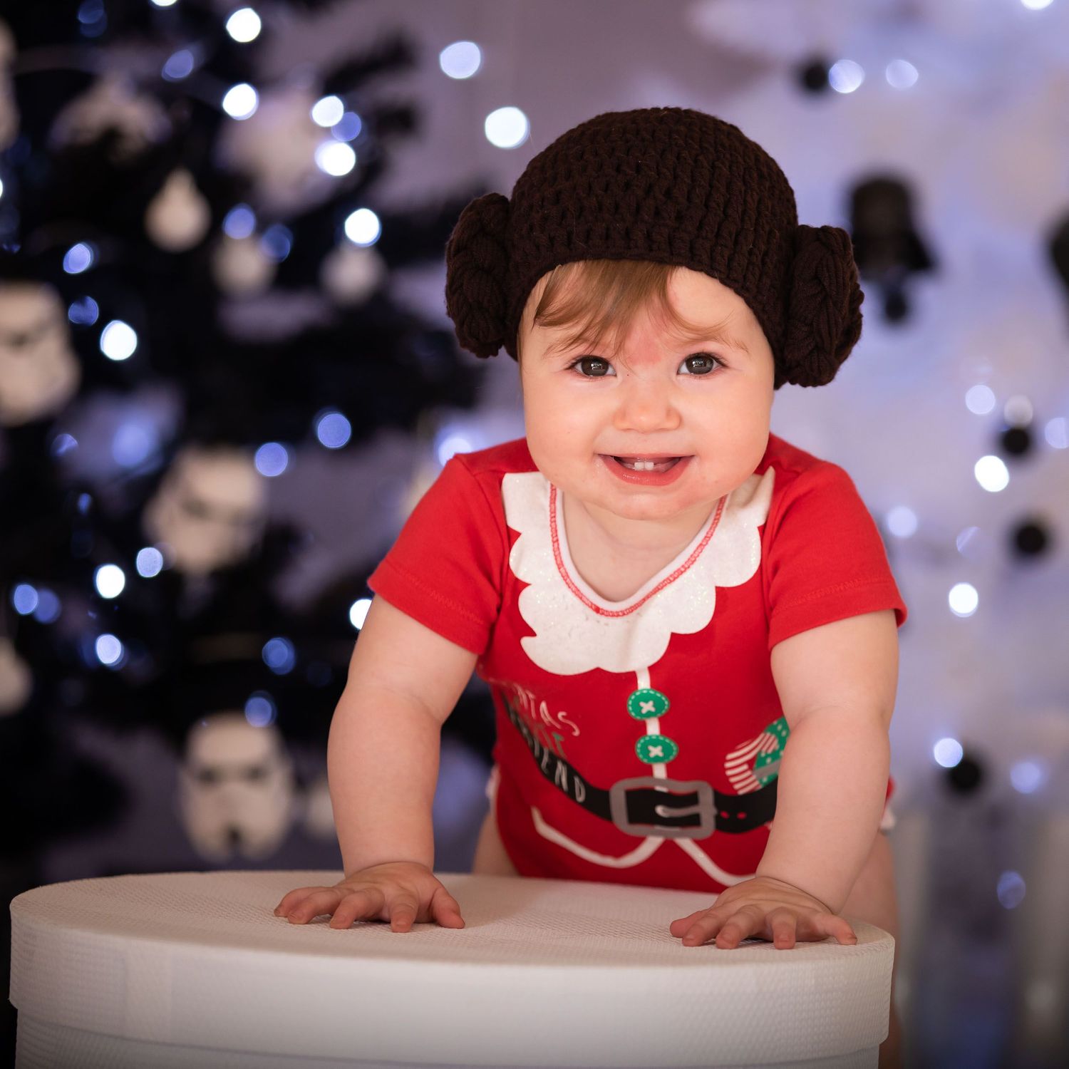 My first Christmas star wars girl as princess Leia