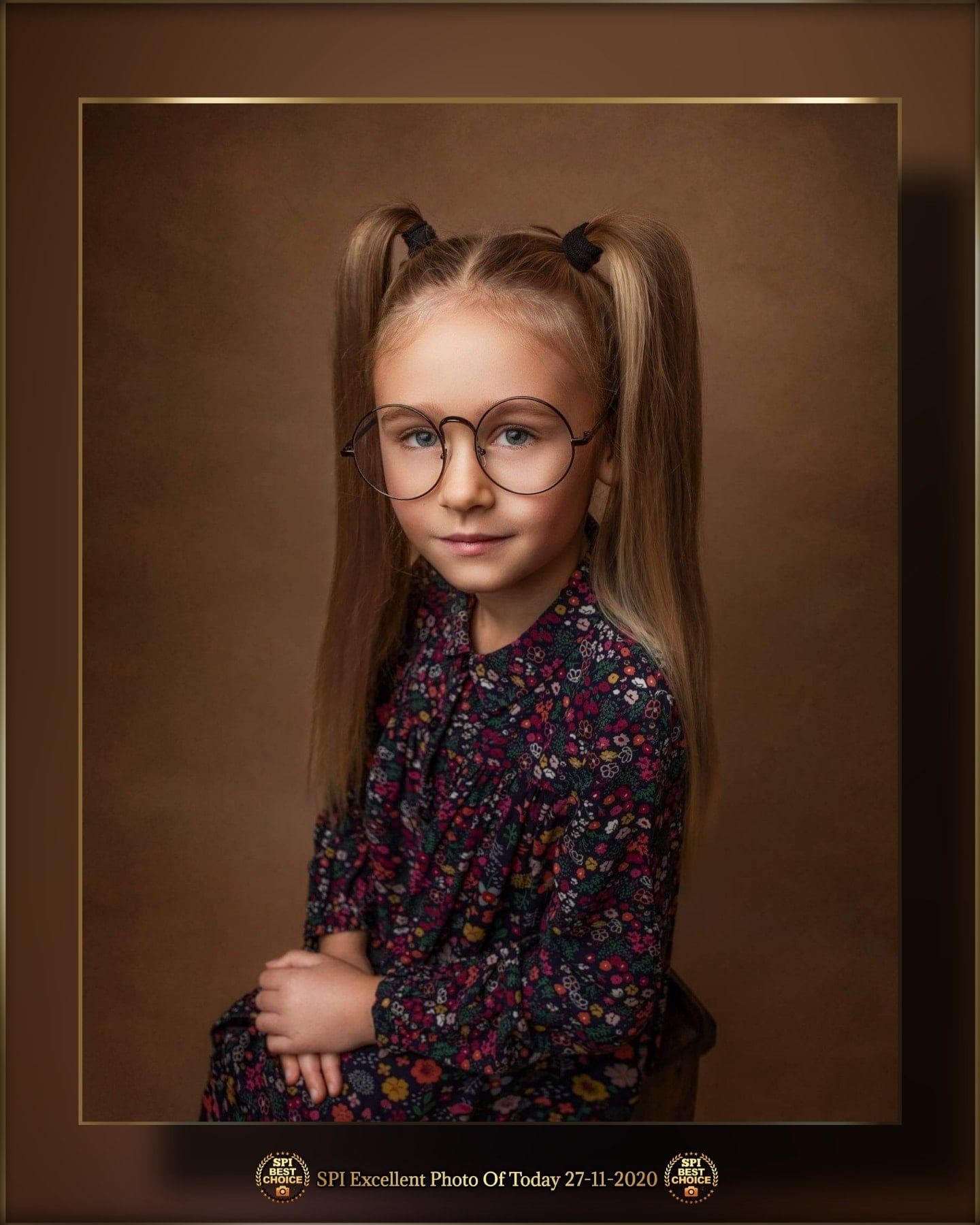 fine art young girl in a glasses portrait photo