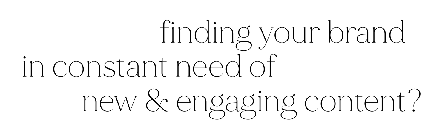 Minimalist text graphic asking if your brand is in constant need of new and engaging content.