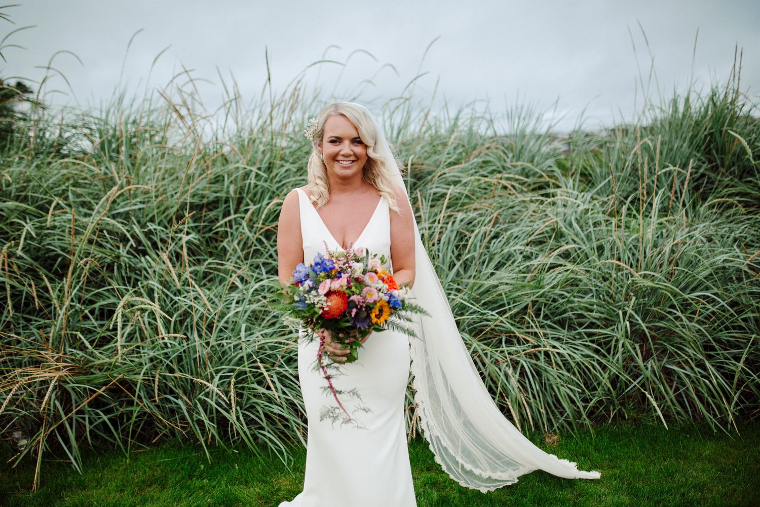 beautiful bride Dunmore House during wedding shoot