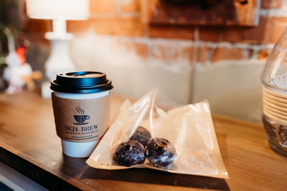 deja brew coffee house and bakery branding photography sage and ivy studio Iowa tiffin midwest donut holes annex Oxford