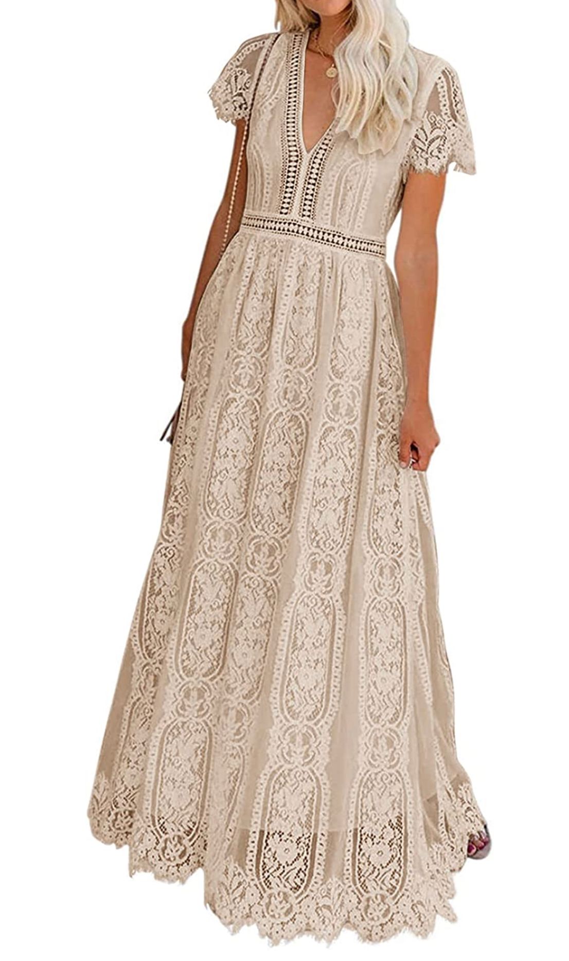 White lace maxi dress perfect for mom for family photo session in Connecticut