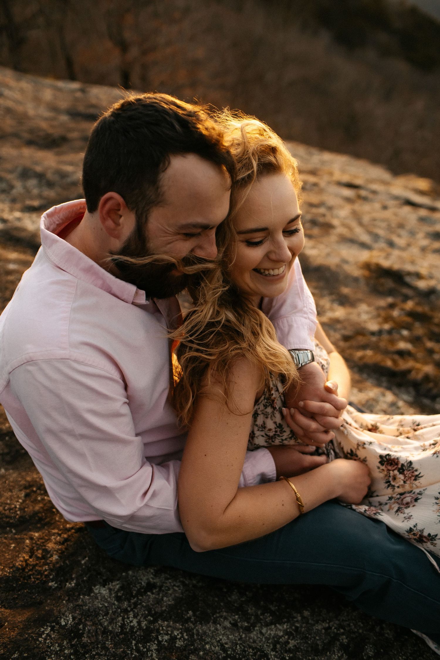 Preachers rock woody gap Appalachian trail mountains engagement session Rebekah Sage photo north Georgia photographer