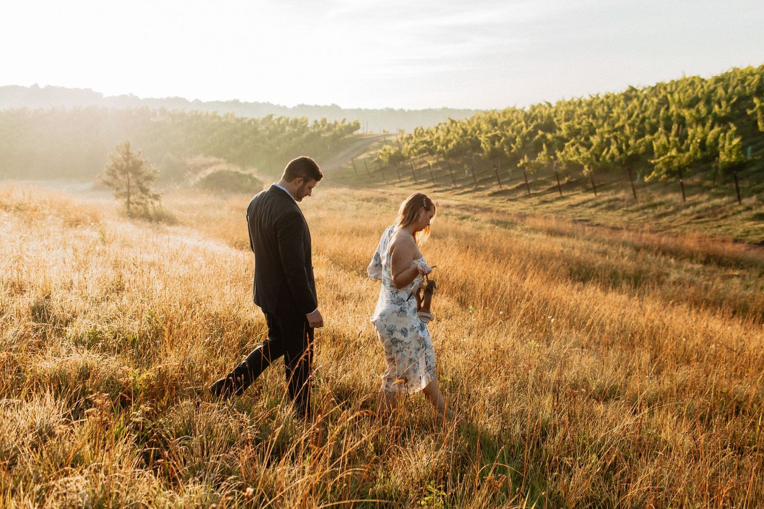 Yonah mountain vineyards engagement photos sunrise Rebekah Sage photo
