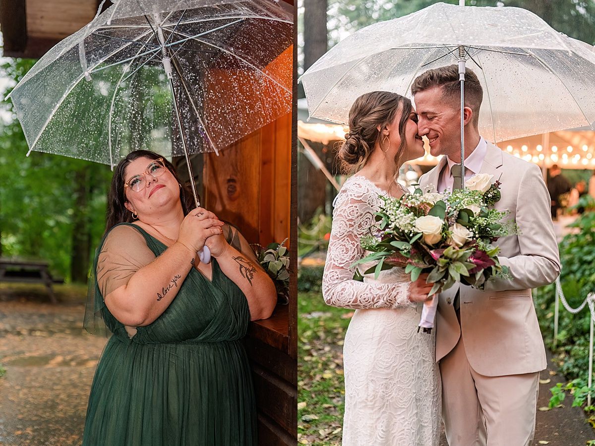 Rainy Oregon wedding day photos