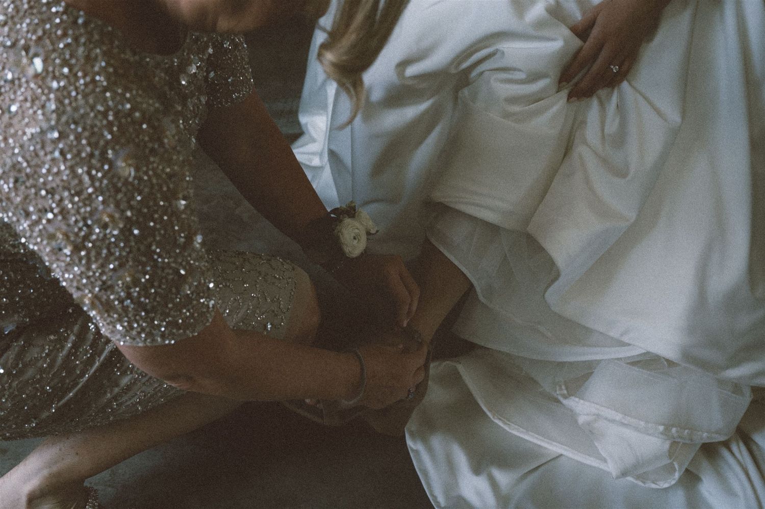 Modern wedding at The Astorian in Houston, Tx. Brides dress is from Anna Be Bridal. Shoes are Seychelles.
