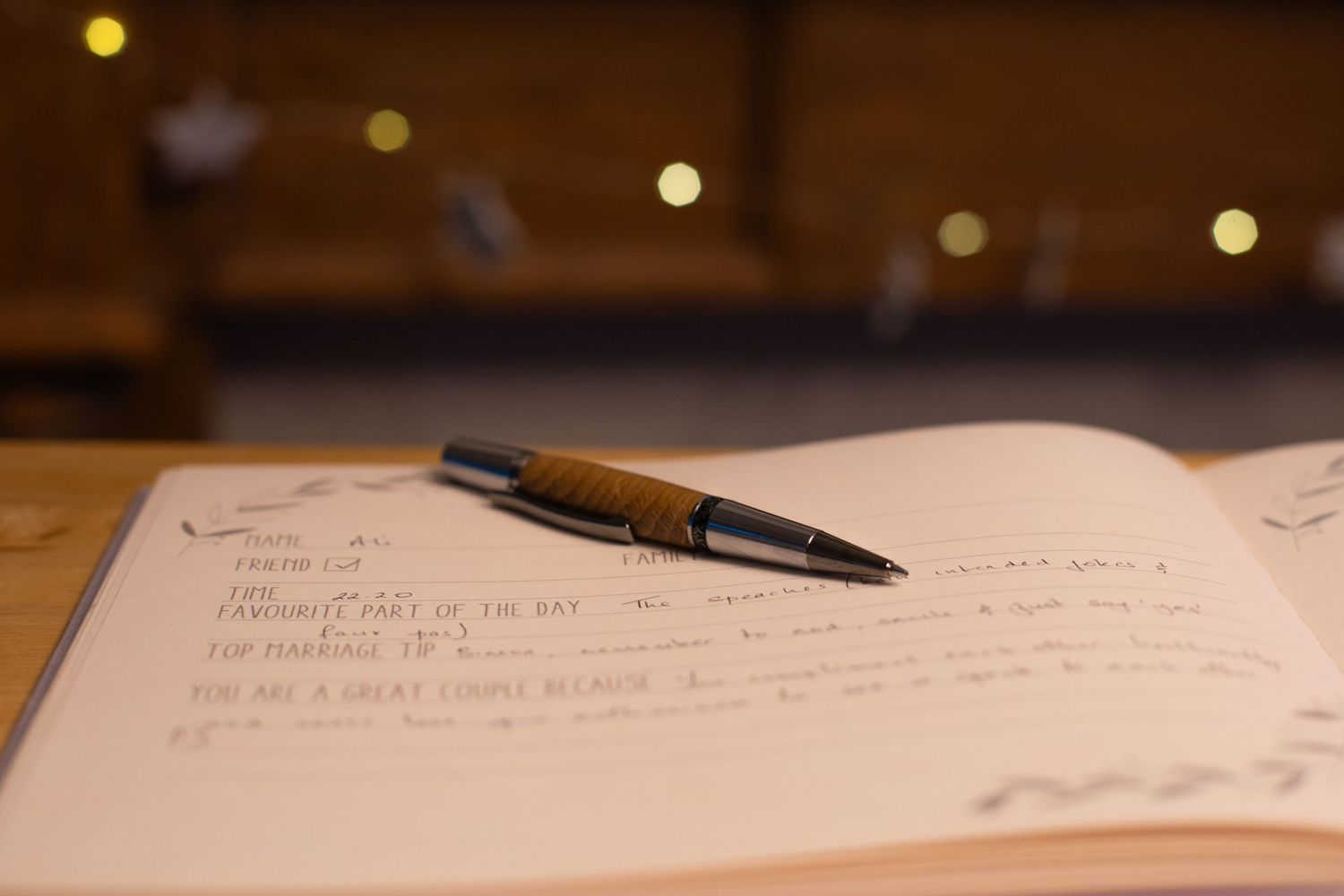 Detail photo of guest book