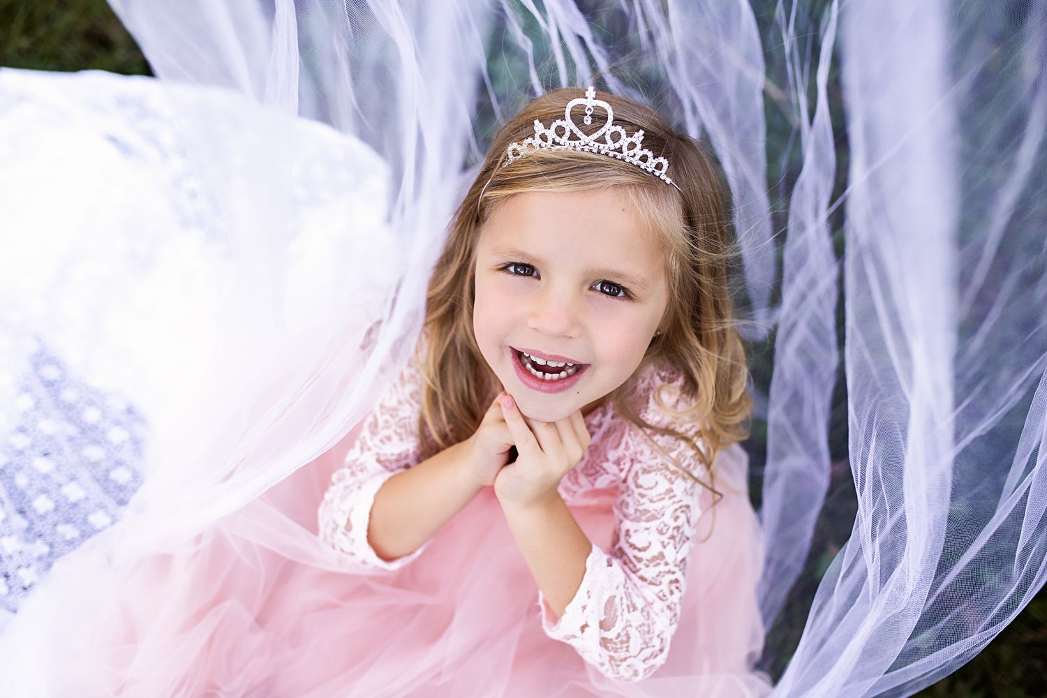 princess portrait session of five year old girl