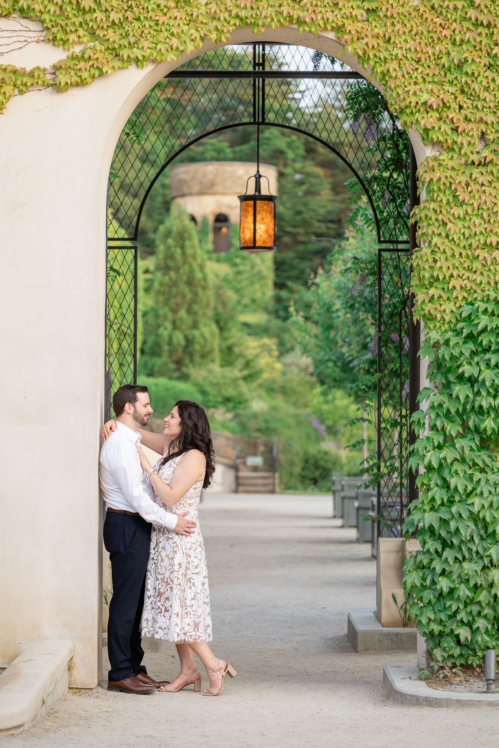 Beautiful couple posing for engagement session