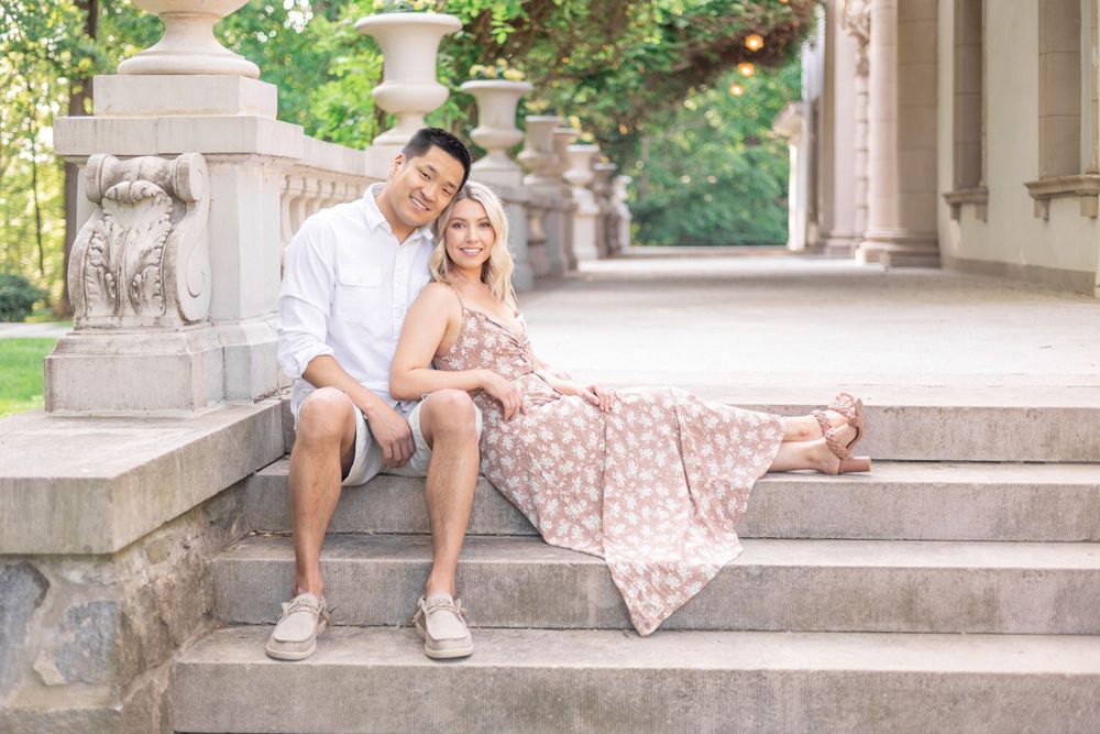 Beautiful couple posing for engagement session