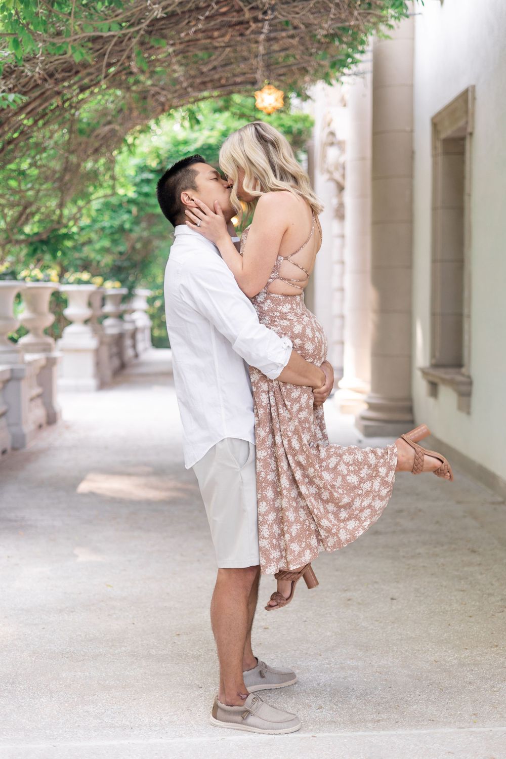 Beautiful couple posing for engagement session