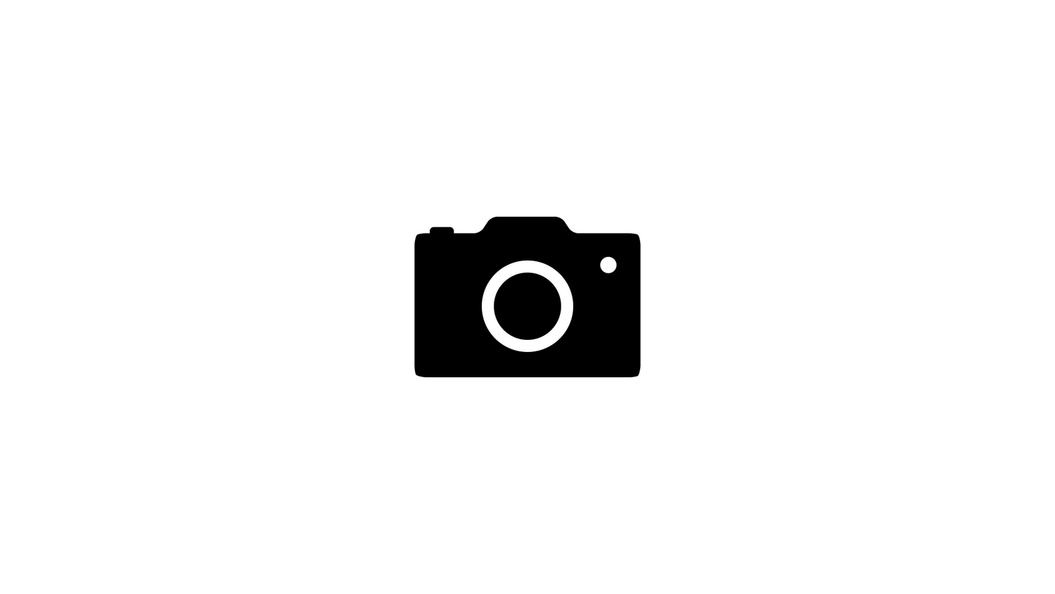 Simple black and white camera icon on white background.