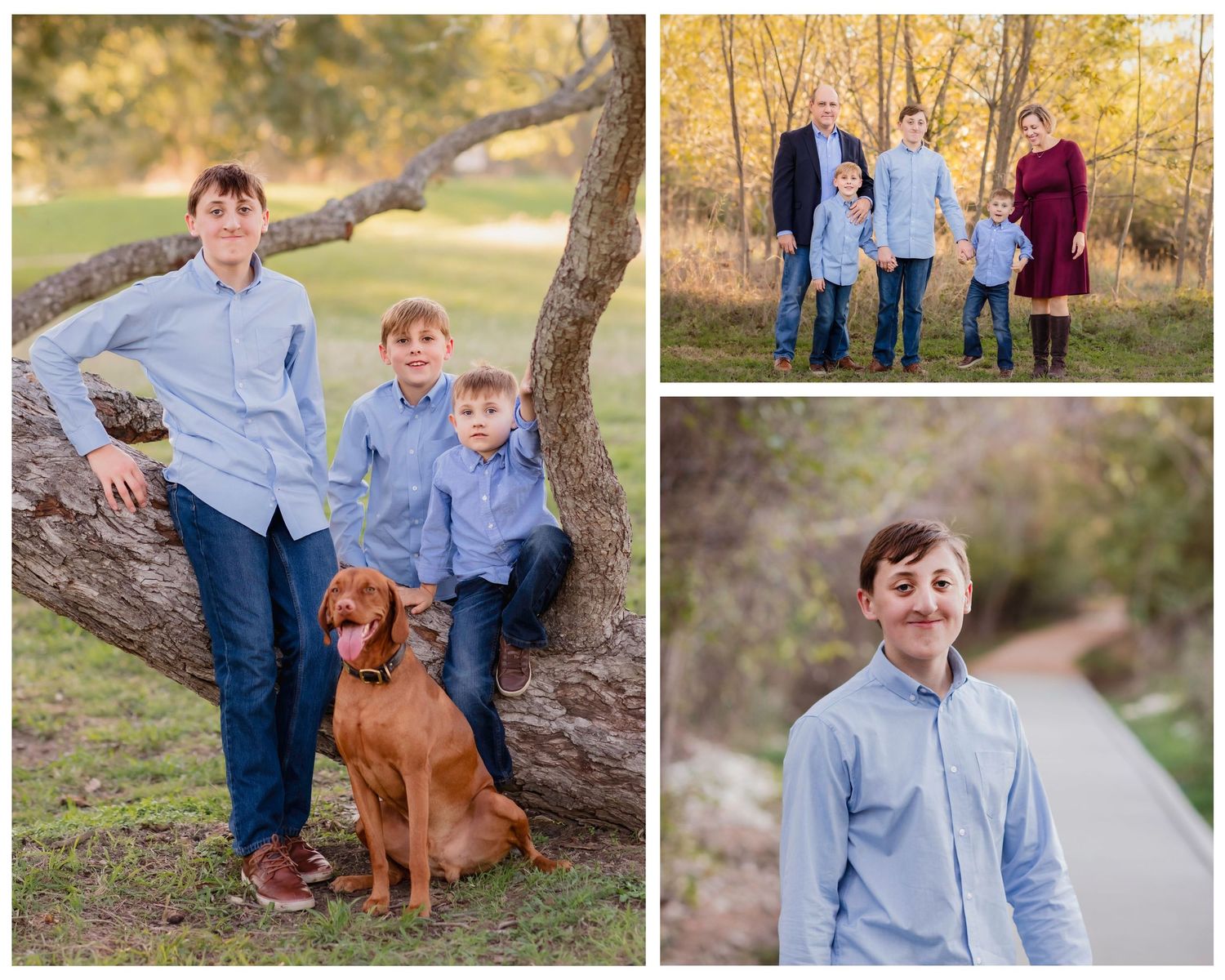 family photography, Berry Springs Park, Williamson County, active boys, family mini session, golden hour
