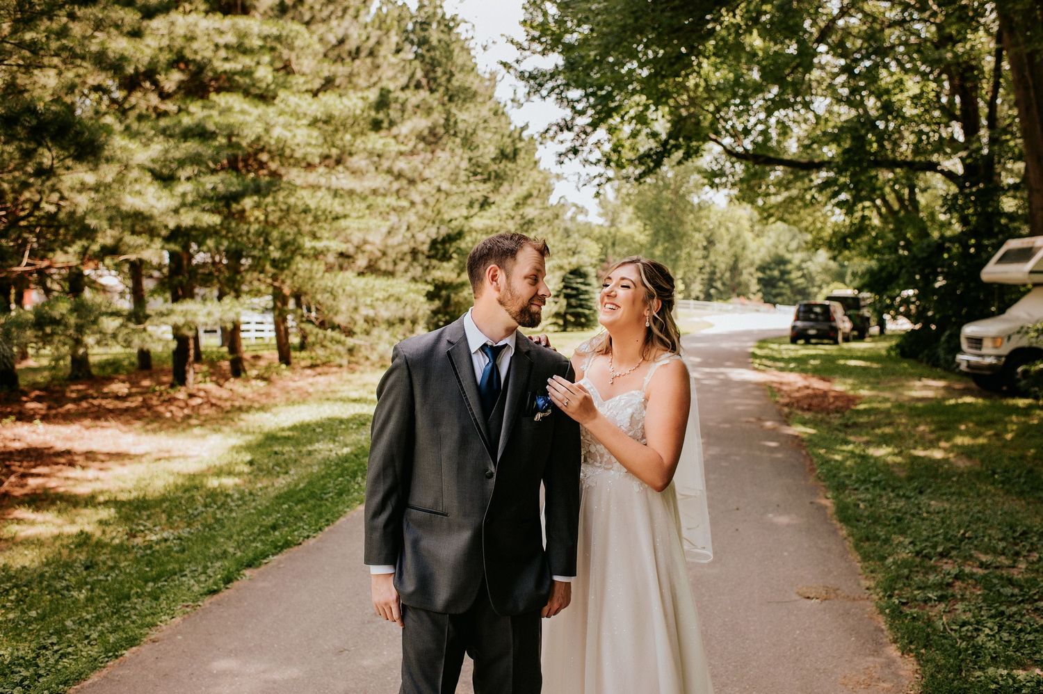 first look wedding day photos