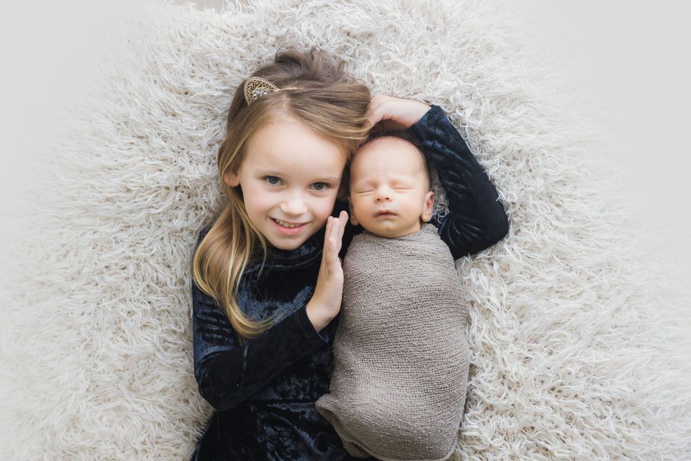Newborn brother and sister