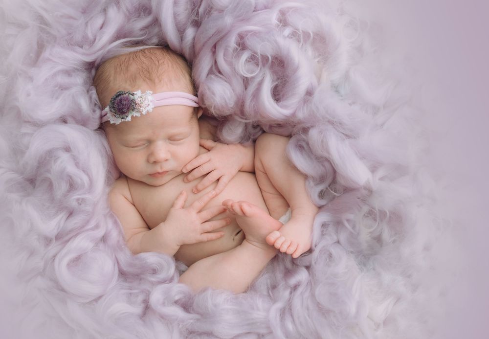 Newborn girl lilac