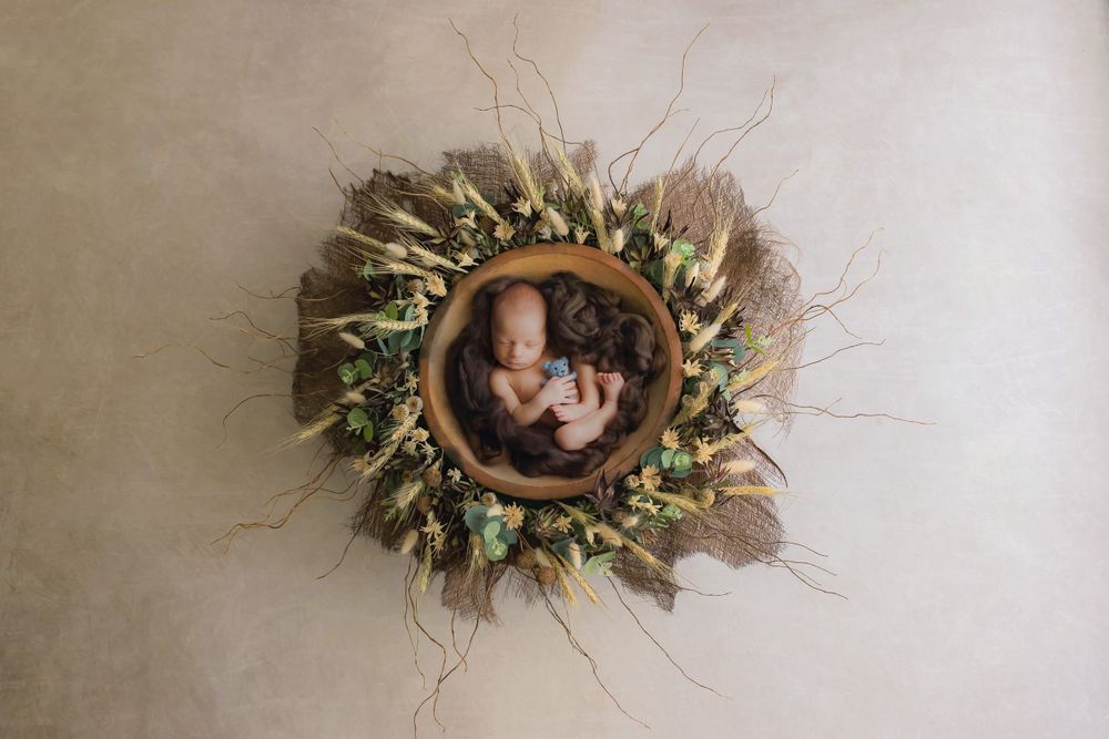 Brown newborn digital backdrop