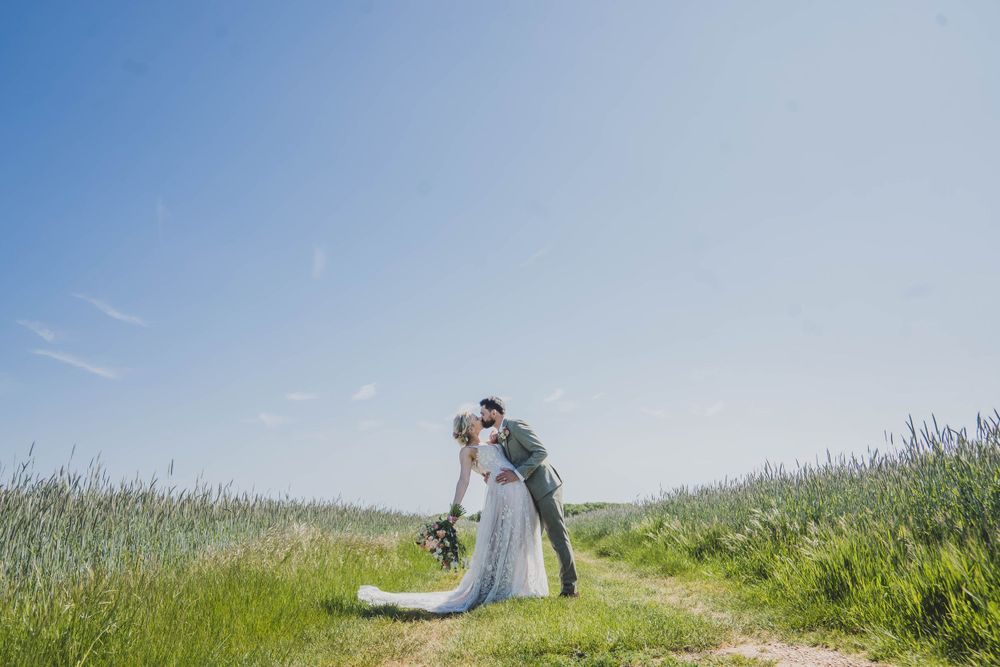 bride and groom on a beautiful day