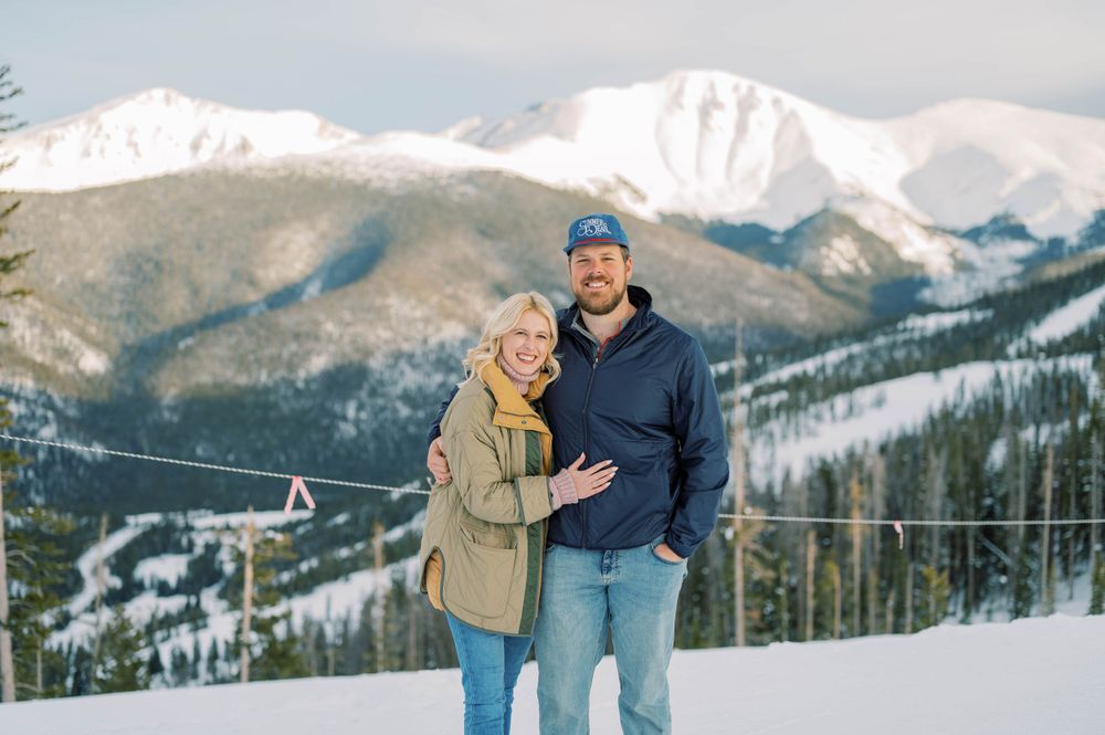 couple smiling in Winter Park, Colorado