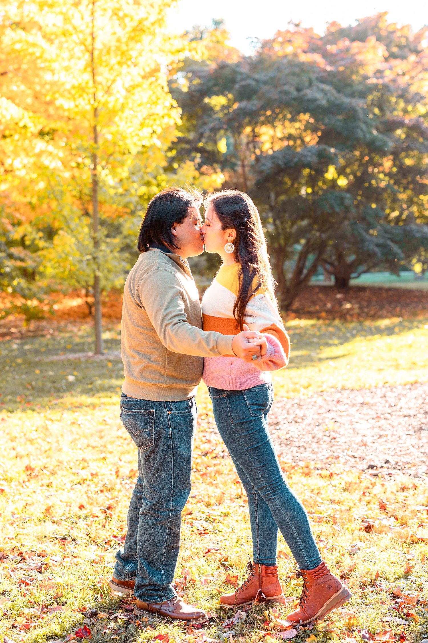 engagement photos at the Arnold arboretum