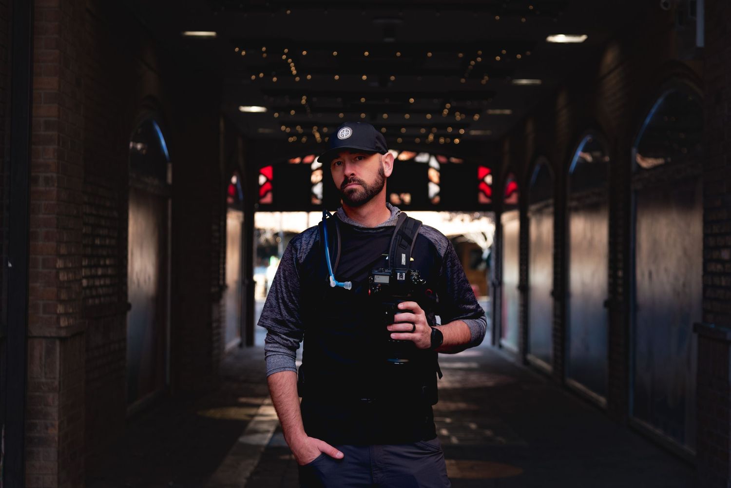 men's branding portrait urban scene
