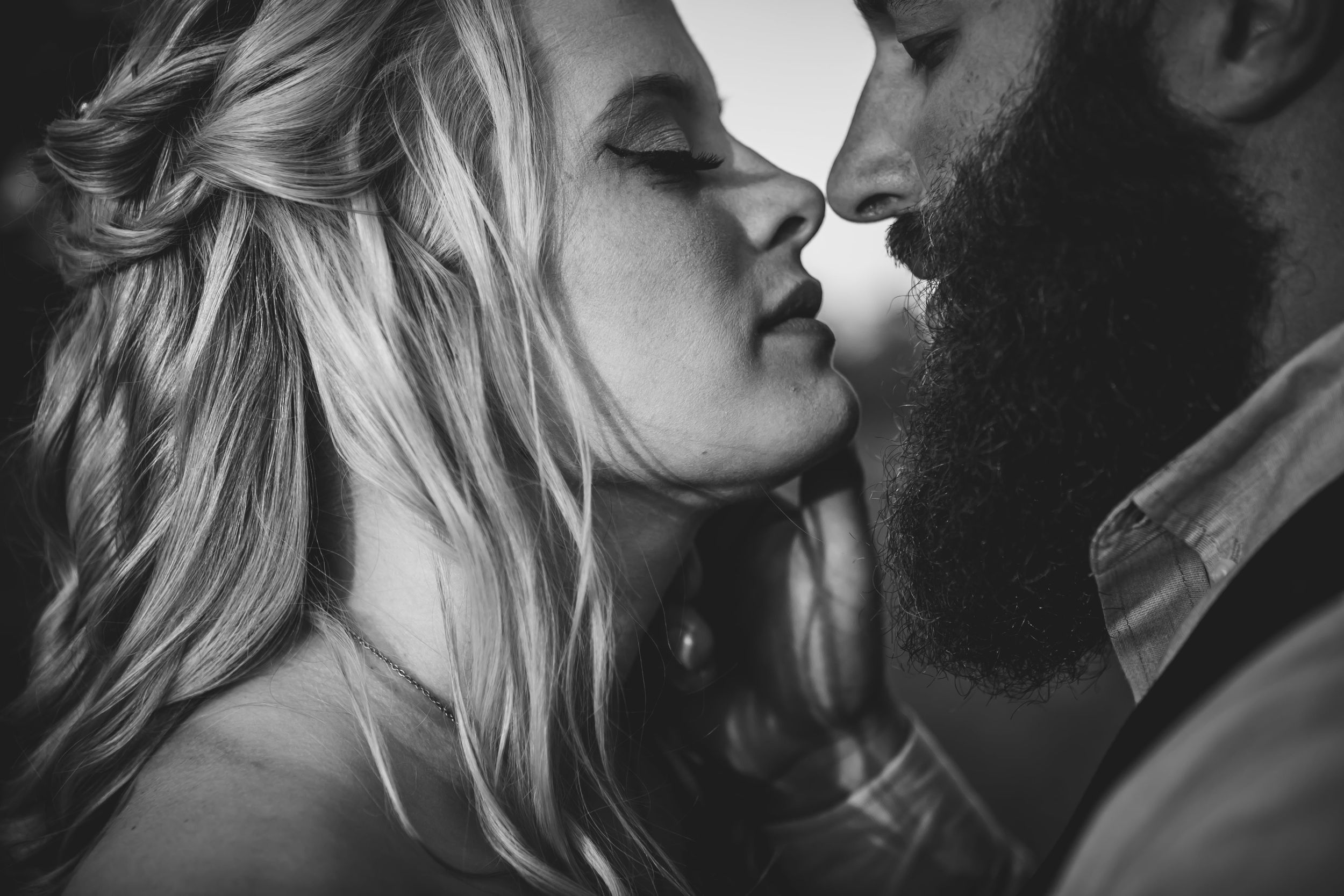 Black and white photo photographed at golden hour in chicago passionate cinematic storytelling photography