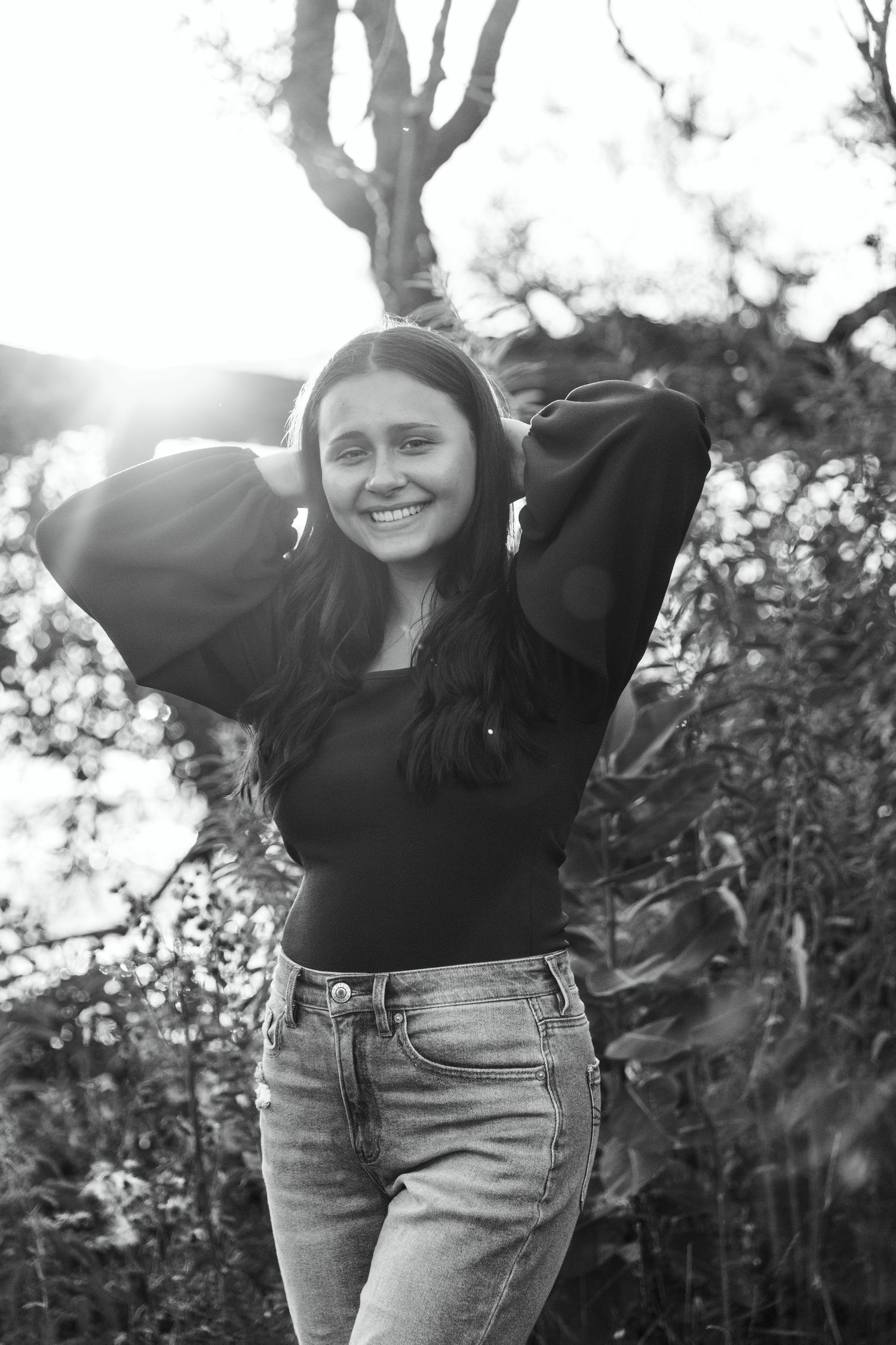 Senior girl by the lake