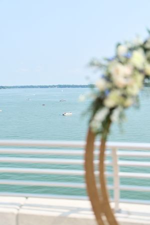 Monona Terrace summer sunny wedding overlooking Lake Monona. Classic and film-inspired wedding photography in Madison, Wisconsin.