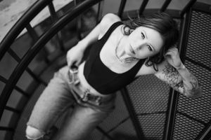 Portrait Photographer, Senior Pictures, Senior Portrait Photographer. Cool locations downtown Boise. Posing girl on the stairs.