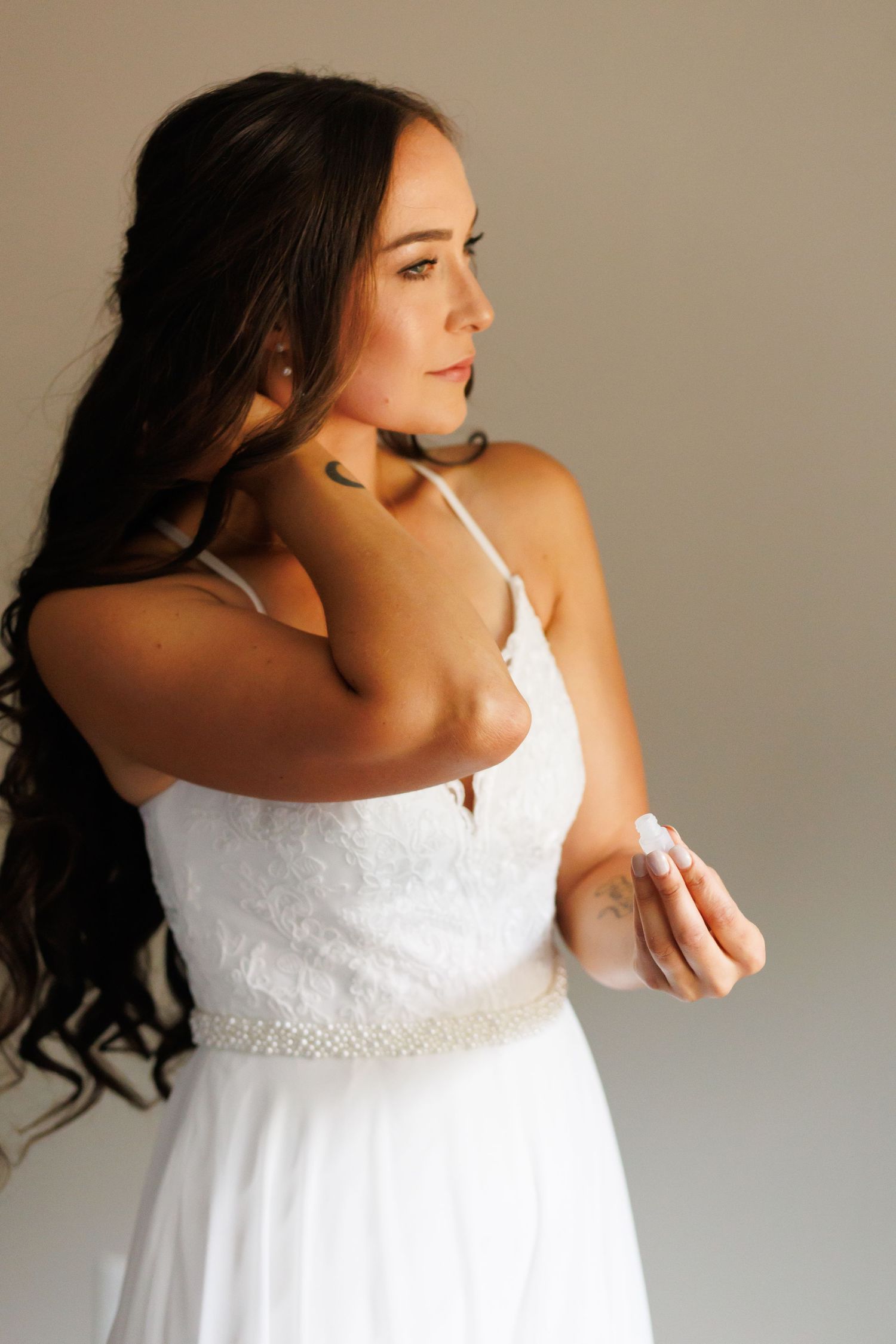 indoor bridal getting ready photos