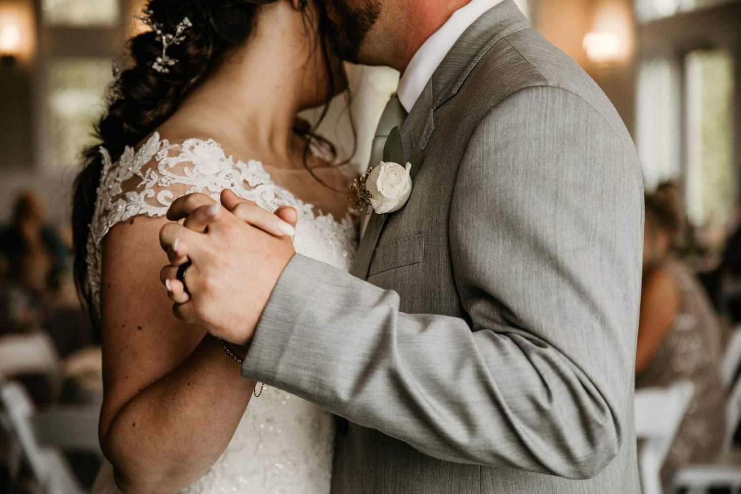 Georgia Wedding Photographer, HLS Photography capture's the Bride and Groom's first Dance at Vezalay in Dahlonega, Georg