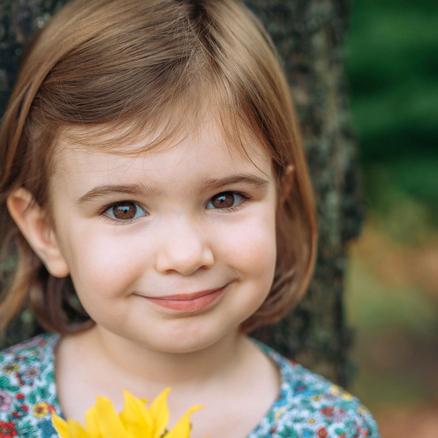 Pre-school aged girl, outdoor background