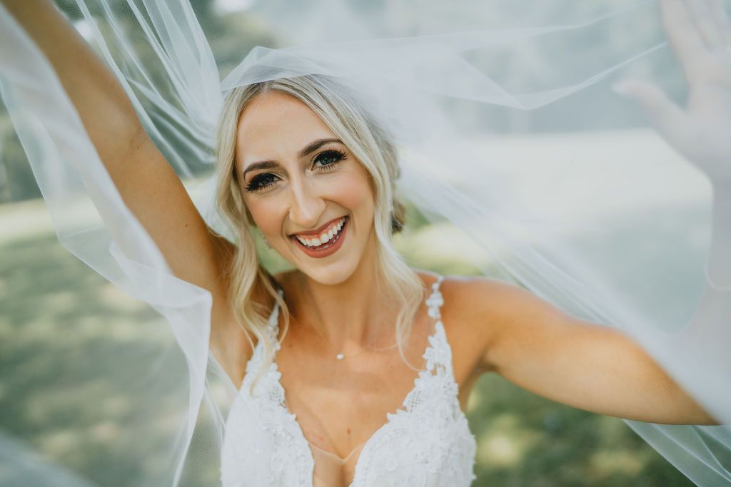 beautiful bridal portrait under veil