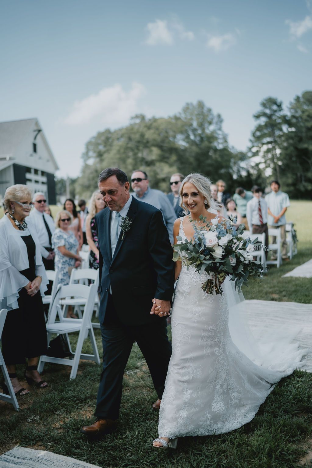 dad walking bride down the isle