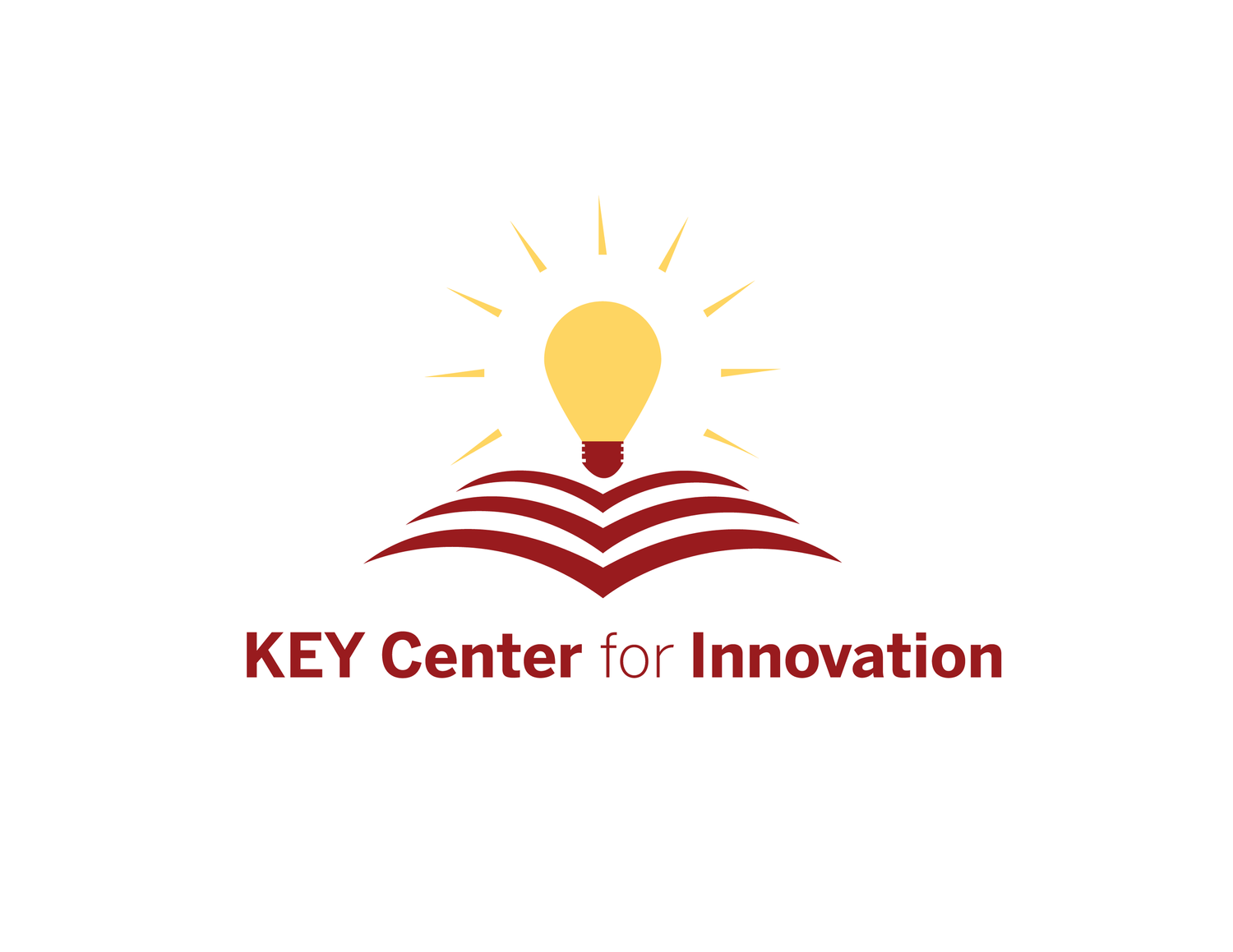 KEY Center for Innovation logo with red book icon and modern typography.