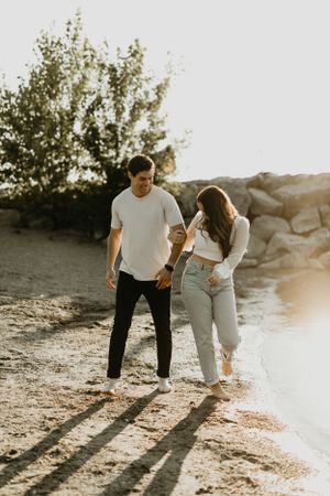 romantic beach engagement session in ottawa