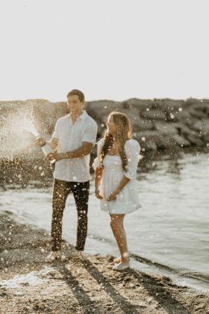 romantic beach engagement session in ottawa