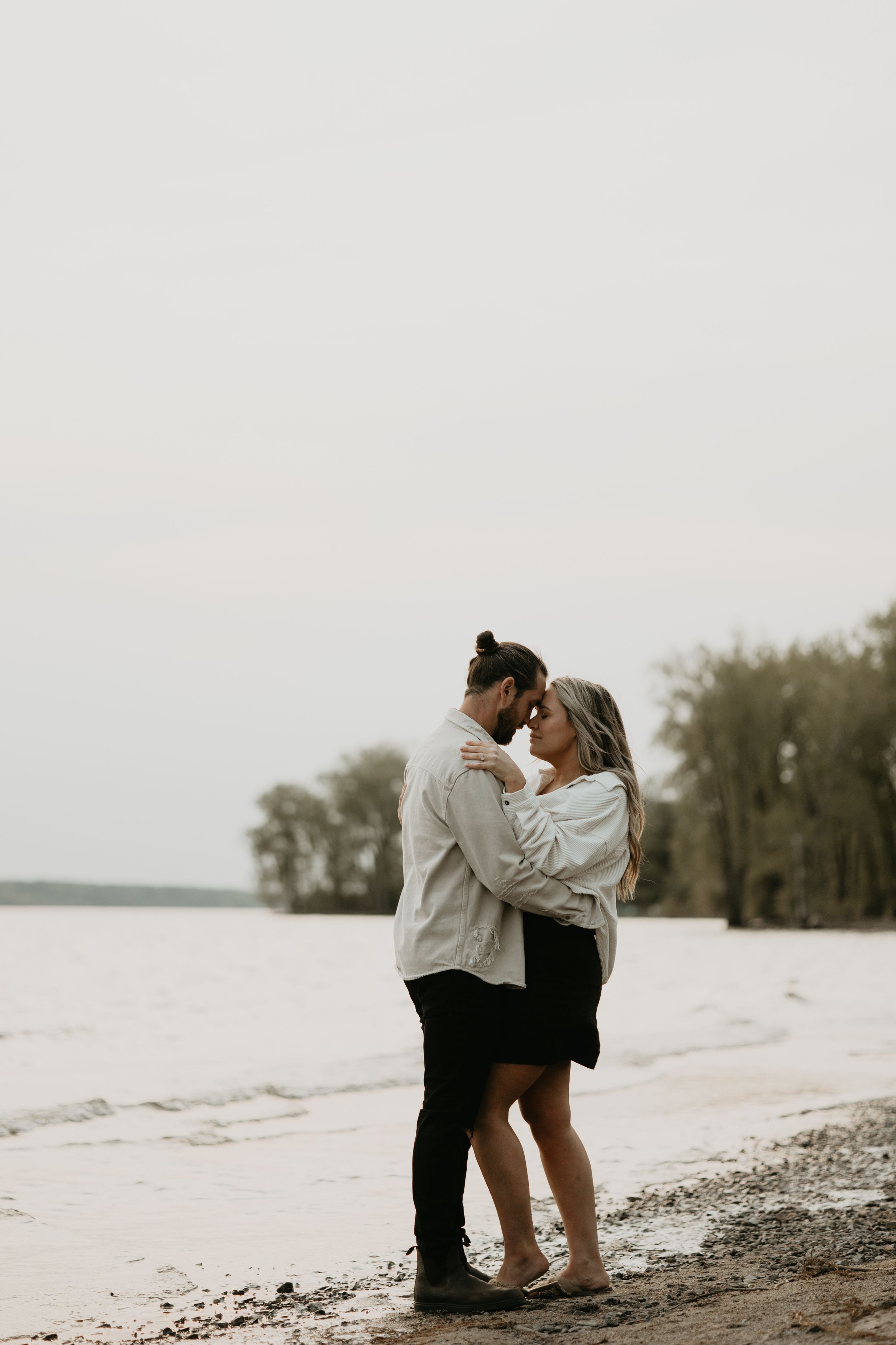 romantic beach engagement session in ottawa