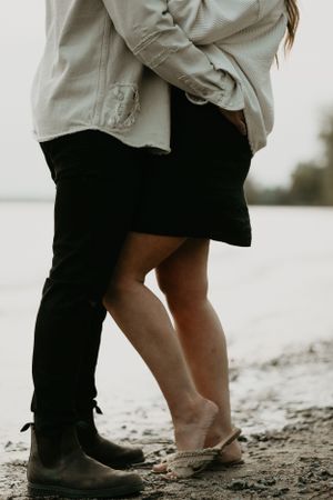romantic beach engagement session in ottawa