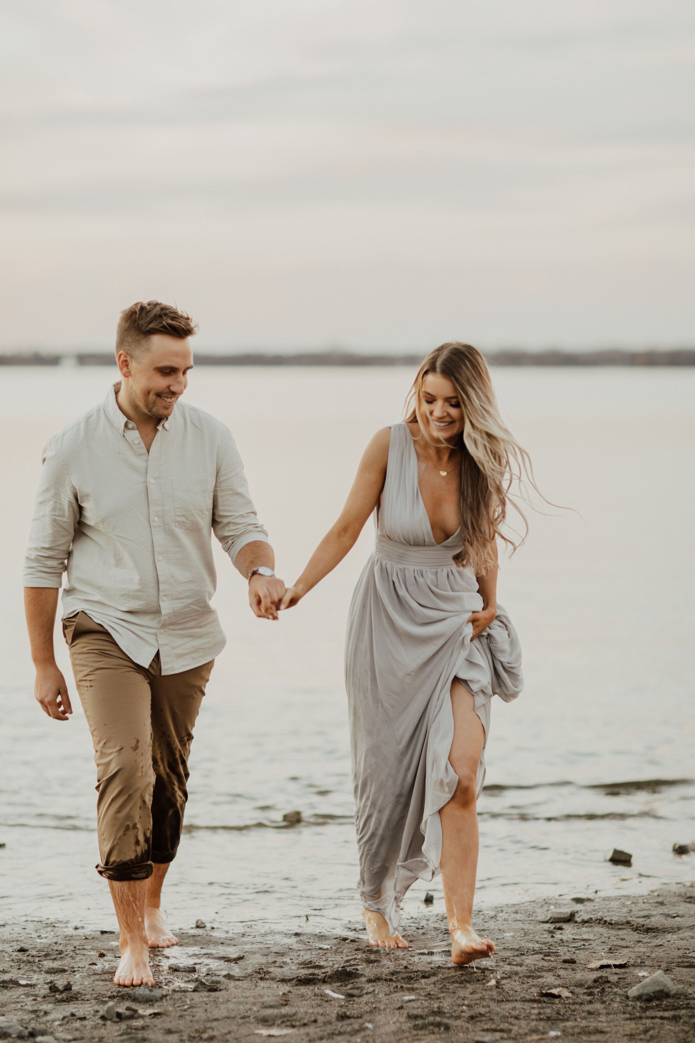 romantic beach engagement session in ottawa